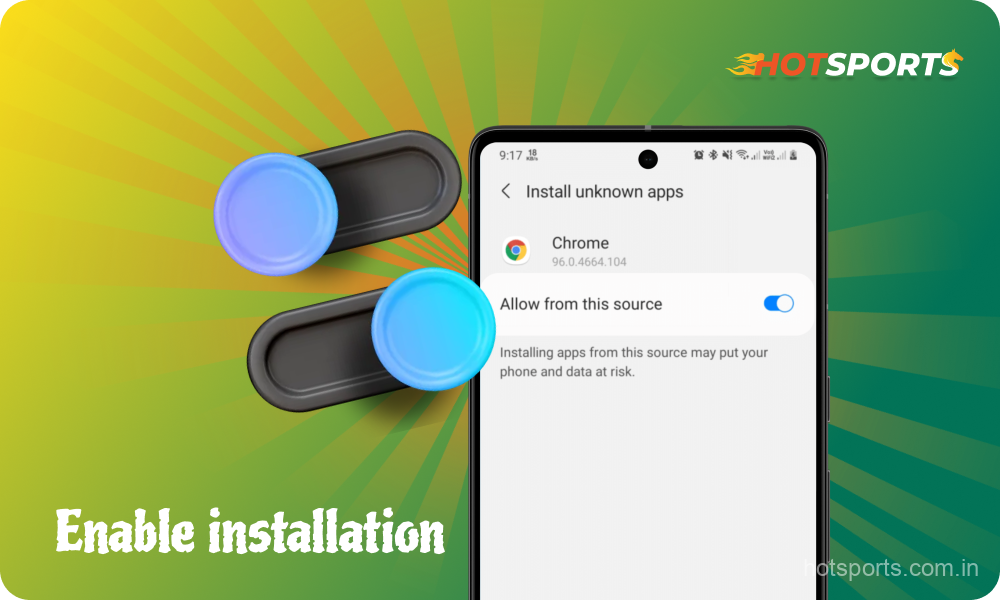 Before installing the HotSports mobile application for Android, users need to give the necessary permissions in the settings of their smartphone