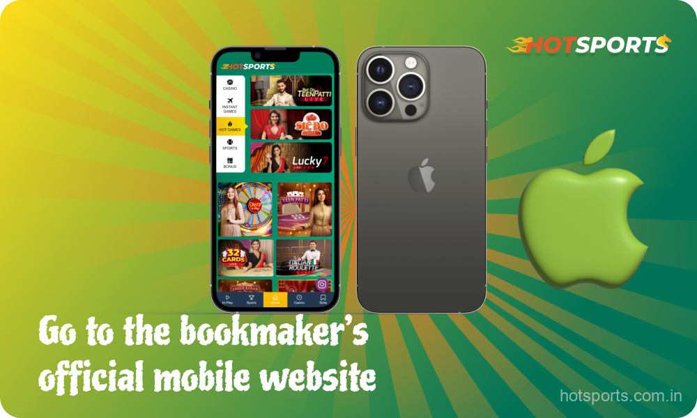 Users with iOS devices need to go to the official HotSports website to download the mobile application