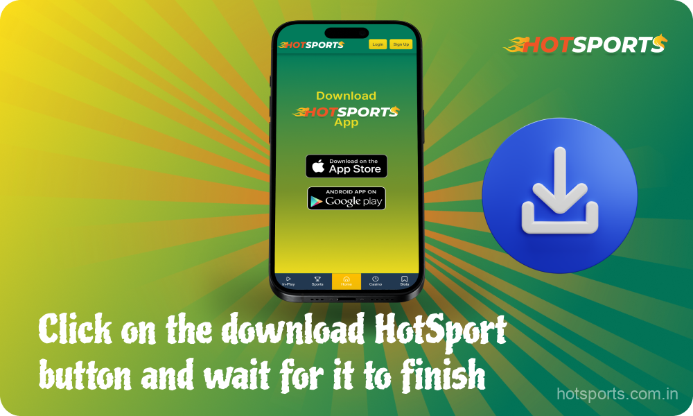 HotSports players can download the mobile application for devices on the iOS platform by clicking on the download button