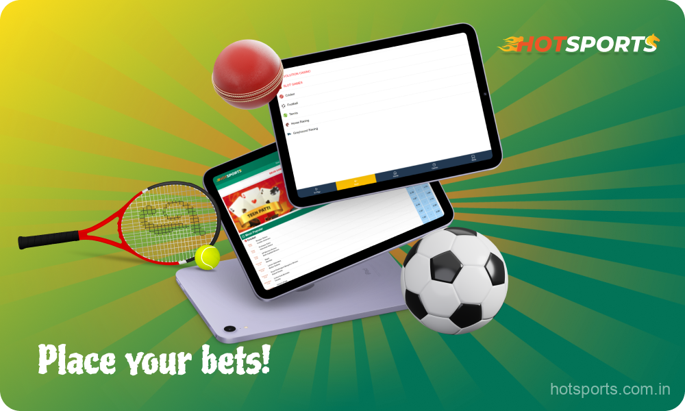 Bettors need to select a sports discipline and match to place a bet on HotSports